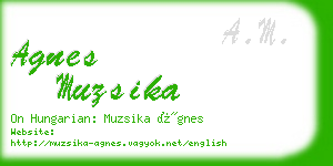 agnes muzsika business card